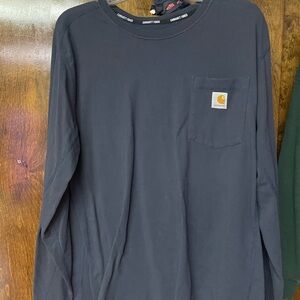Carhartt Navy Long Sleeve Pocket Tee